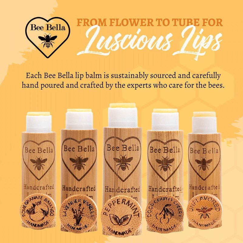 Bee Bella Lip Balm, Peppermint, 3 Pack - Hydrating Lip Care, 100% Natural, Original Organic Beeswax with Vitamin E, Handmade in USA - Image 3